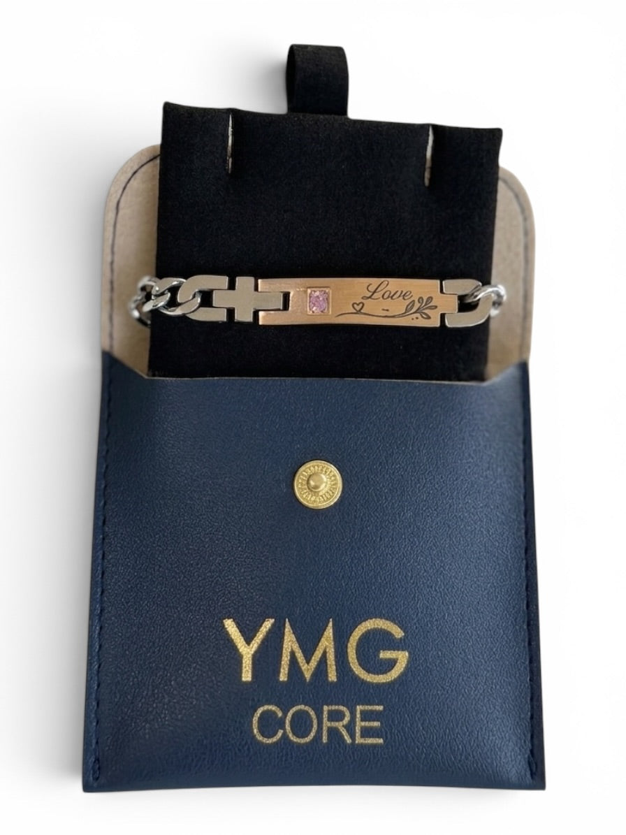 Engraved Bar Bracelet in Stainless Steel