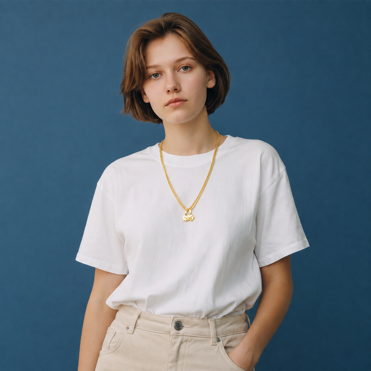 Connected Hands Design Puzzle Necklace Set in Stainless Steel