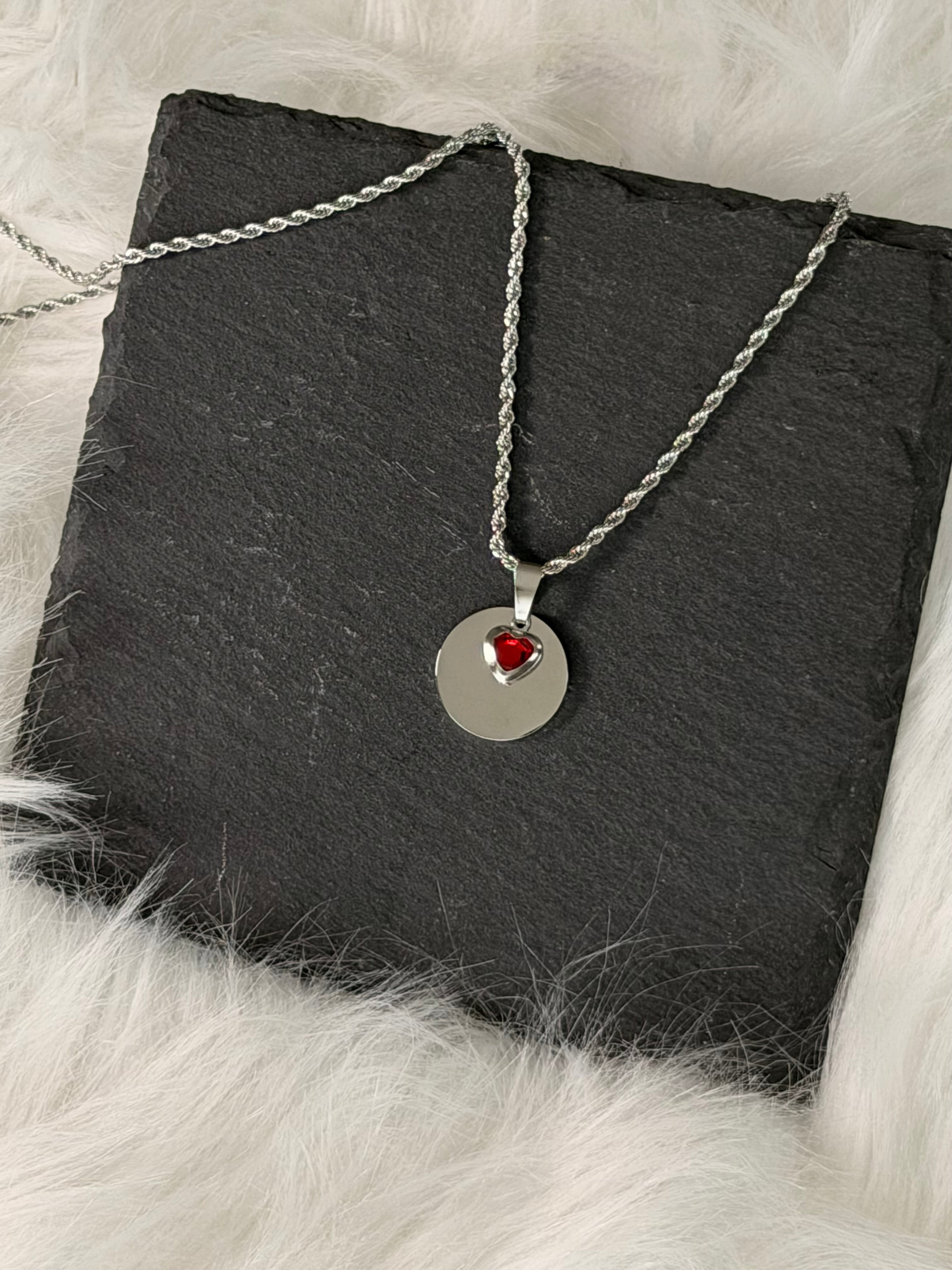 Round Family Design Pendant Necklace in Premium 316L Stainless Steel