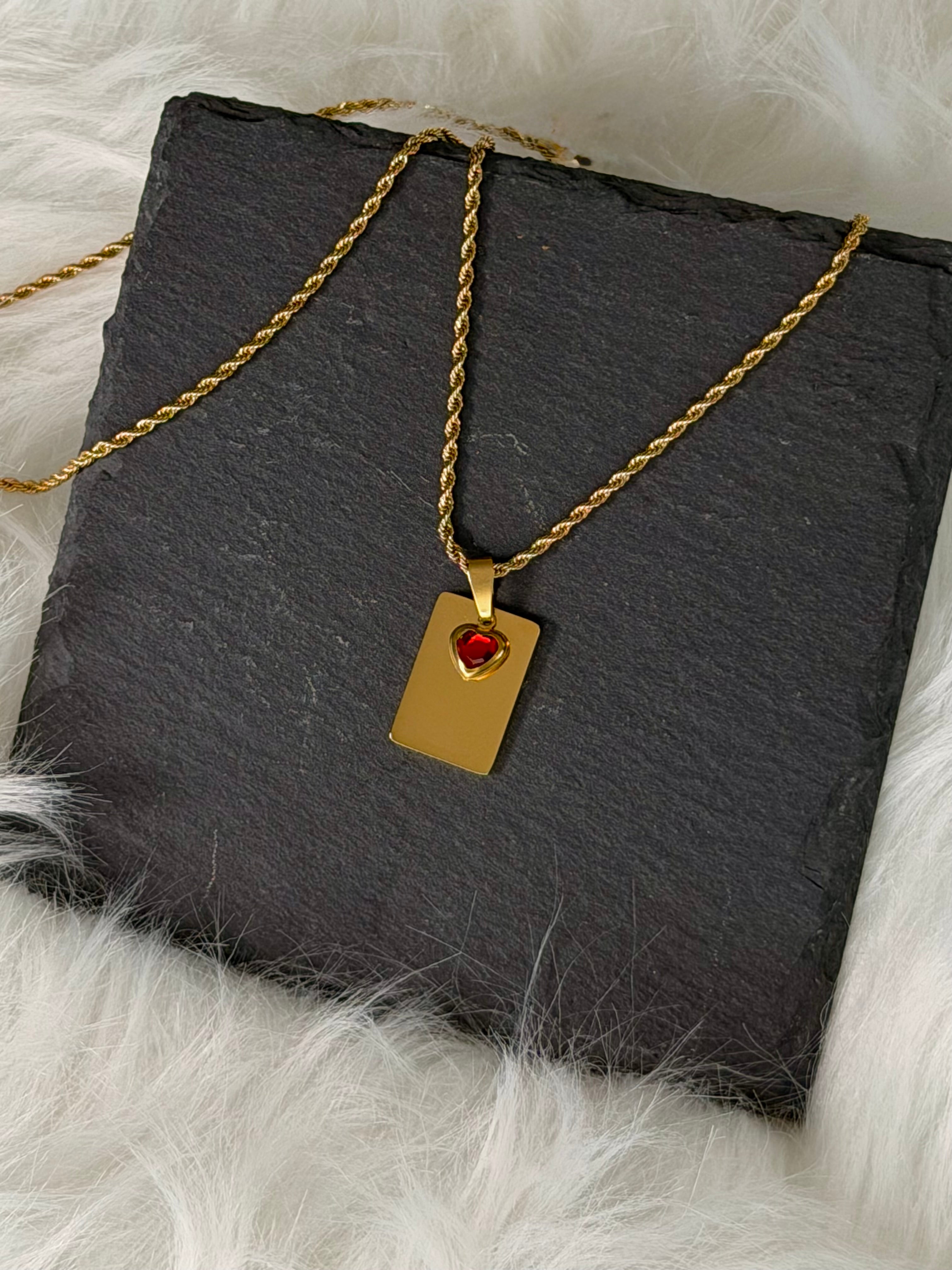 Personalized Rectangle Photo Necklace in Stainless Steel