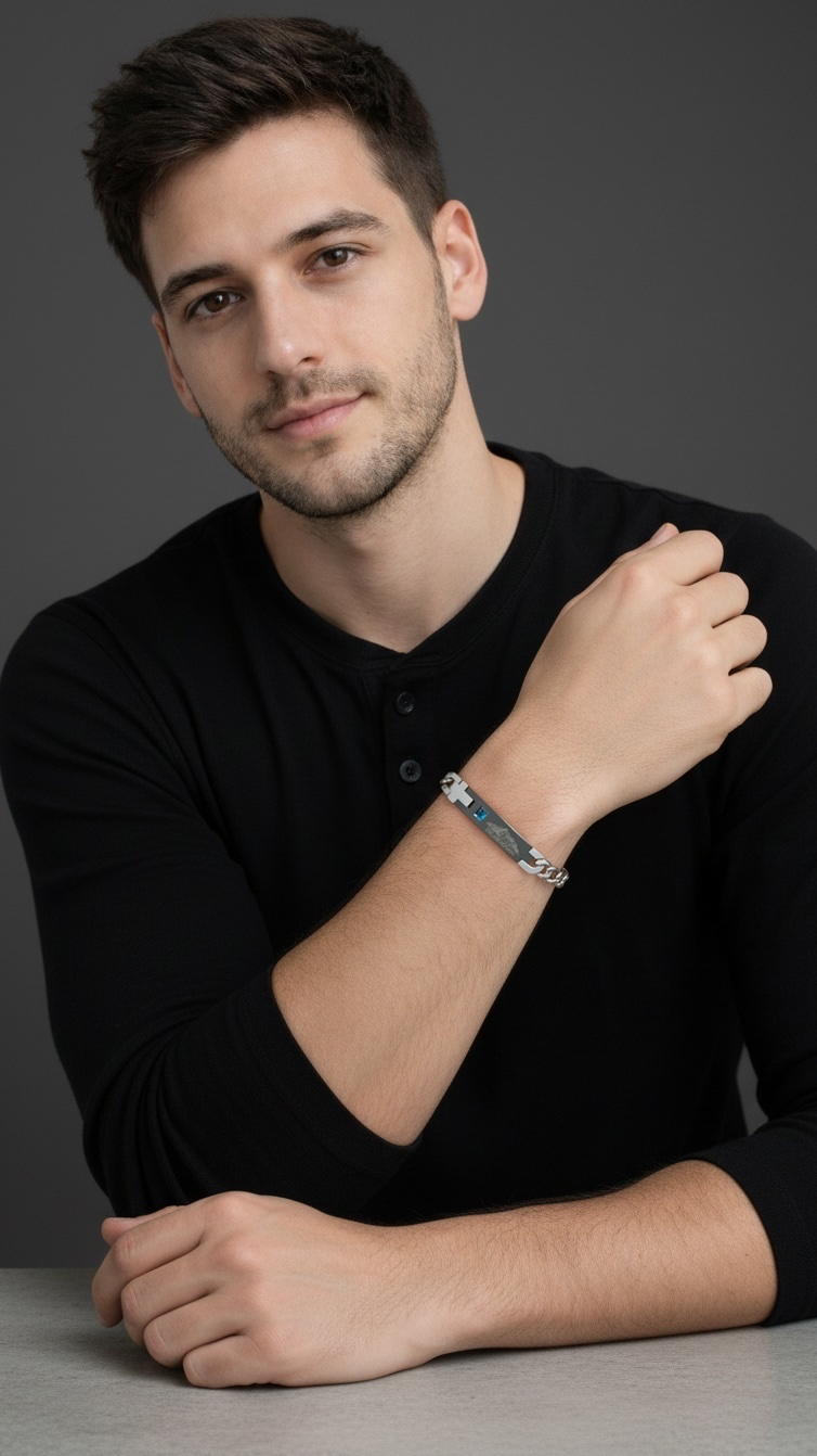 Personalized Bar Bracelet in Stainless Steel