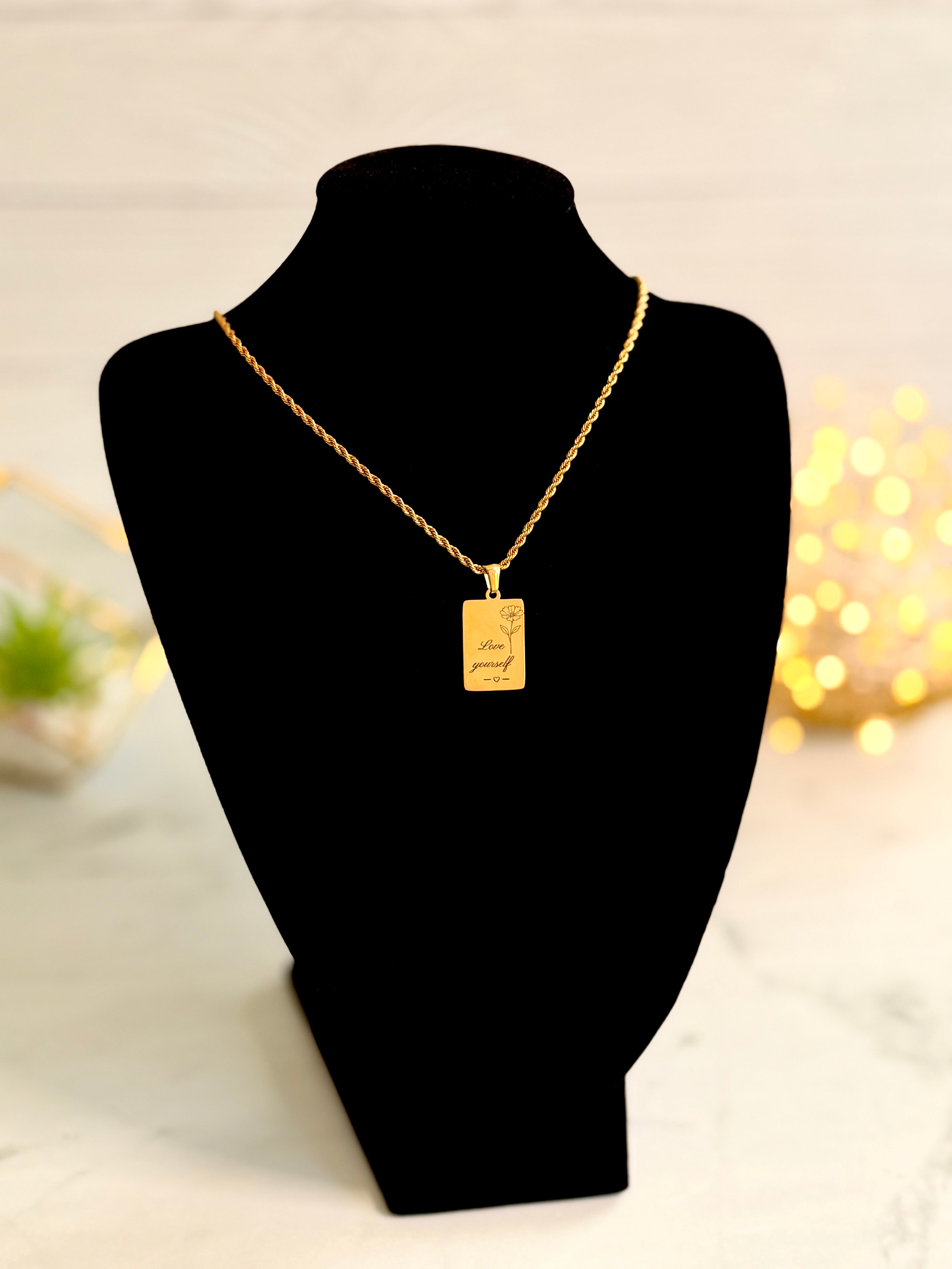 Love Yourself Necklace in Stainless Steel