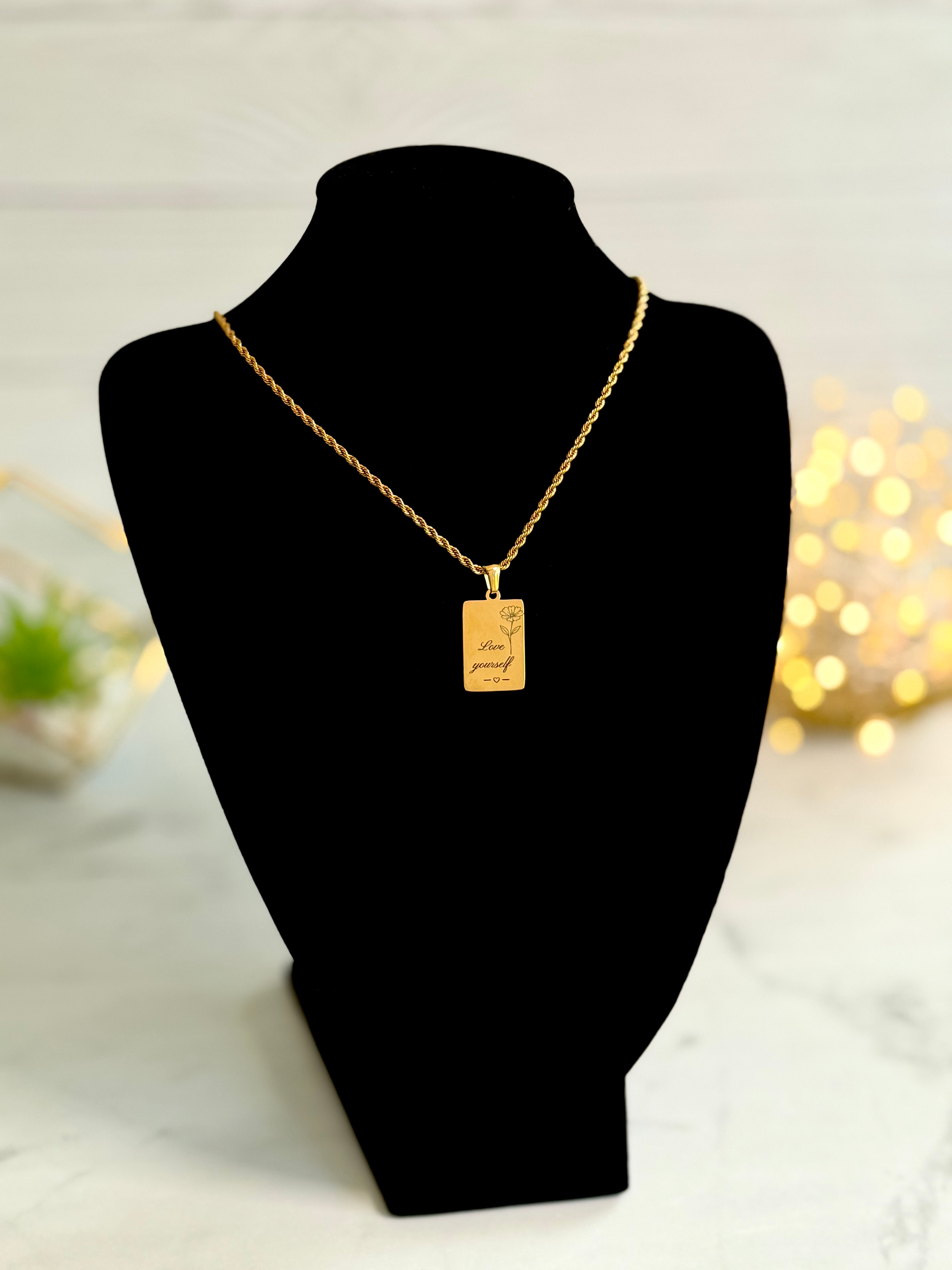 Love Yourself Necklace in 316L Stainless Steel