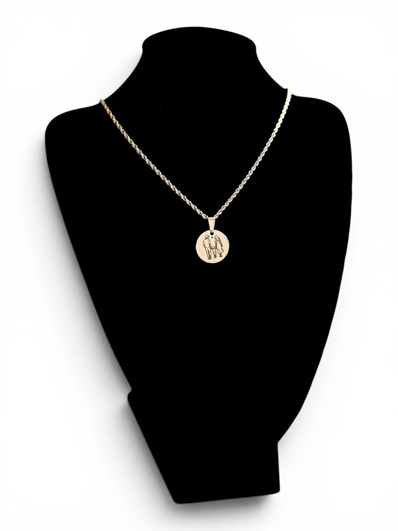 Round Family Design Pendant Necklace in Premium 316L Stainless Steel