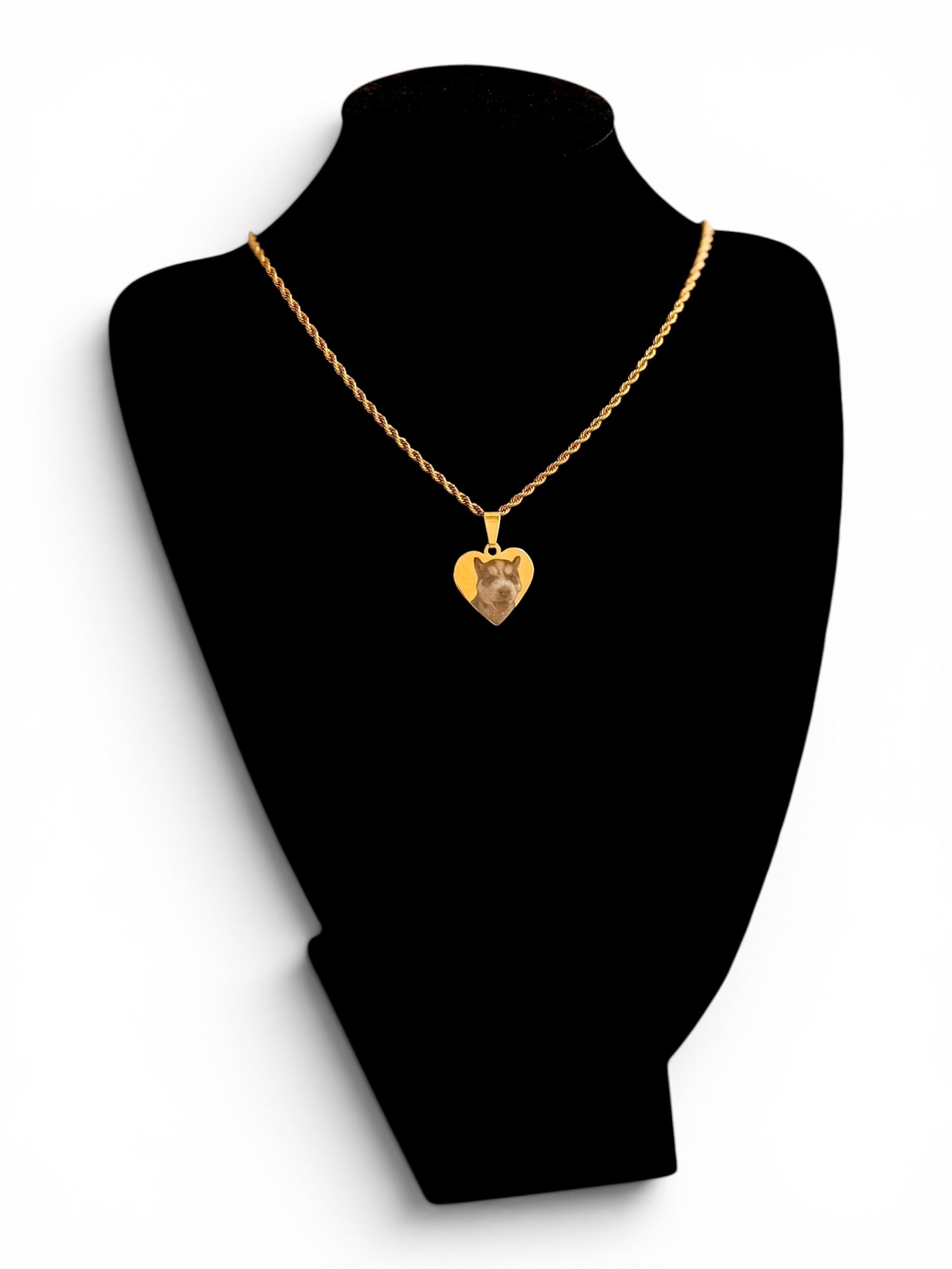 Personalized Heart Photo Necklace in Stainless Steel