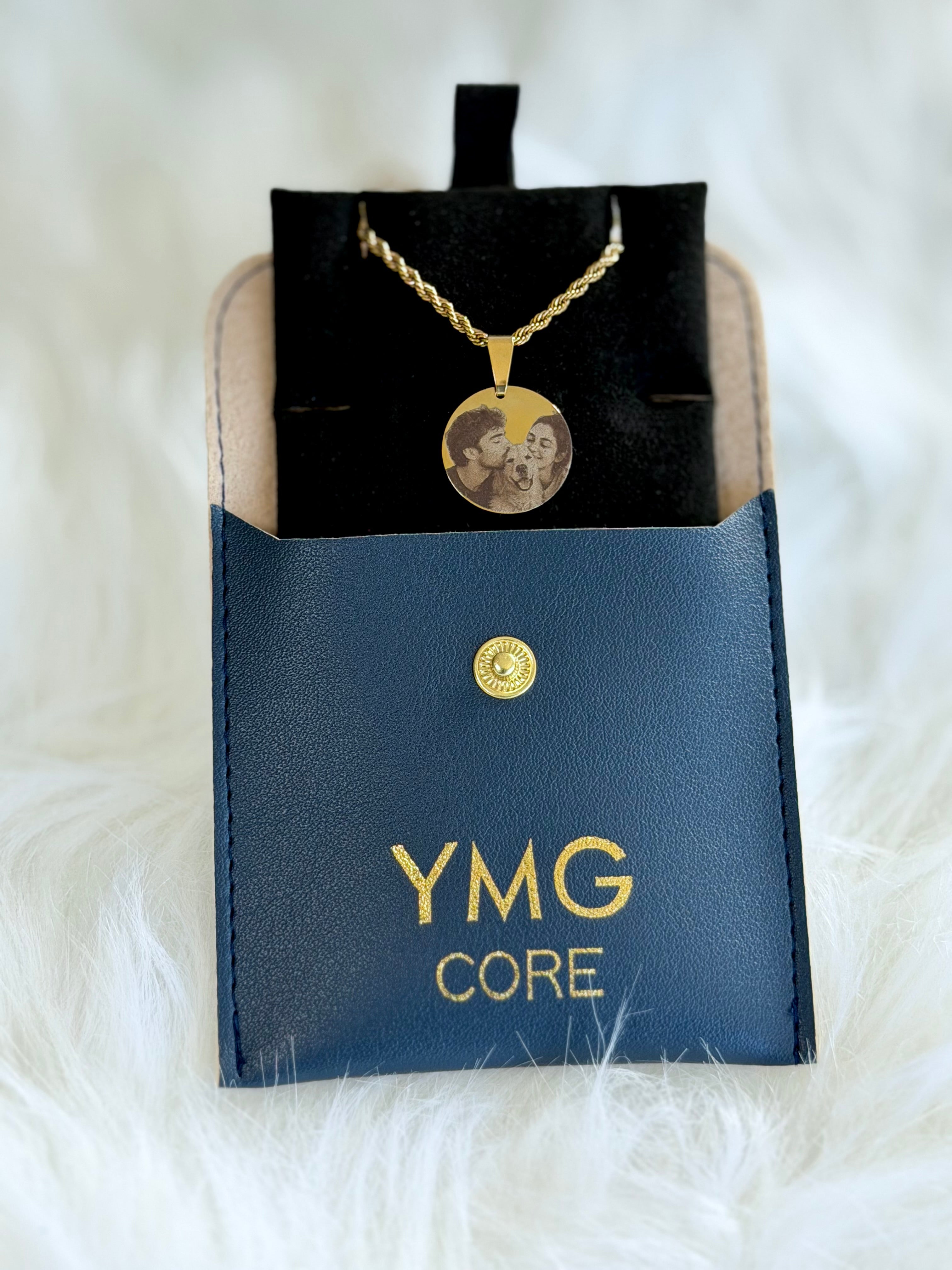 Personalized Round Photo Necklace in Stainless Steel