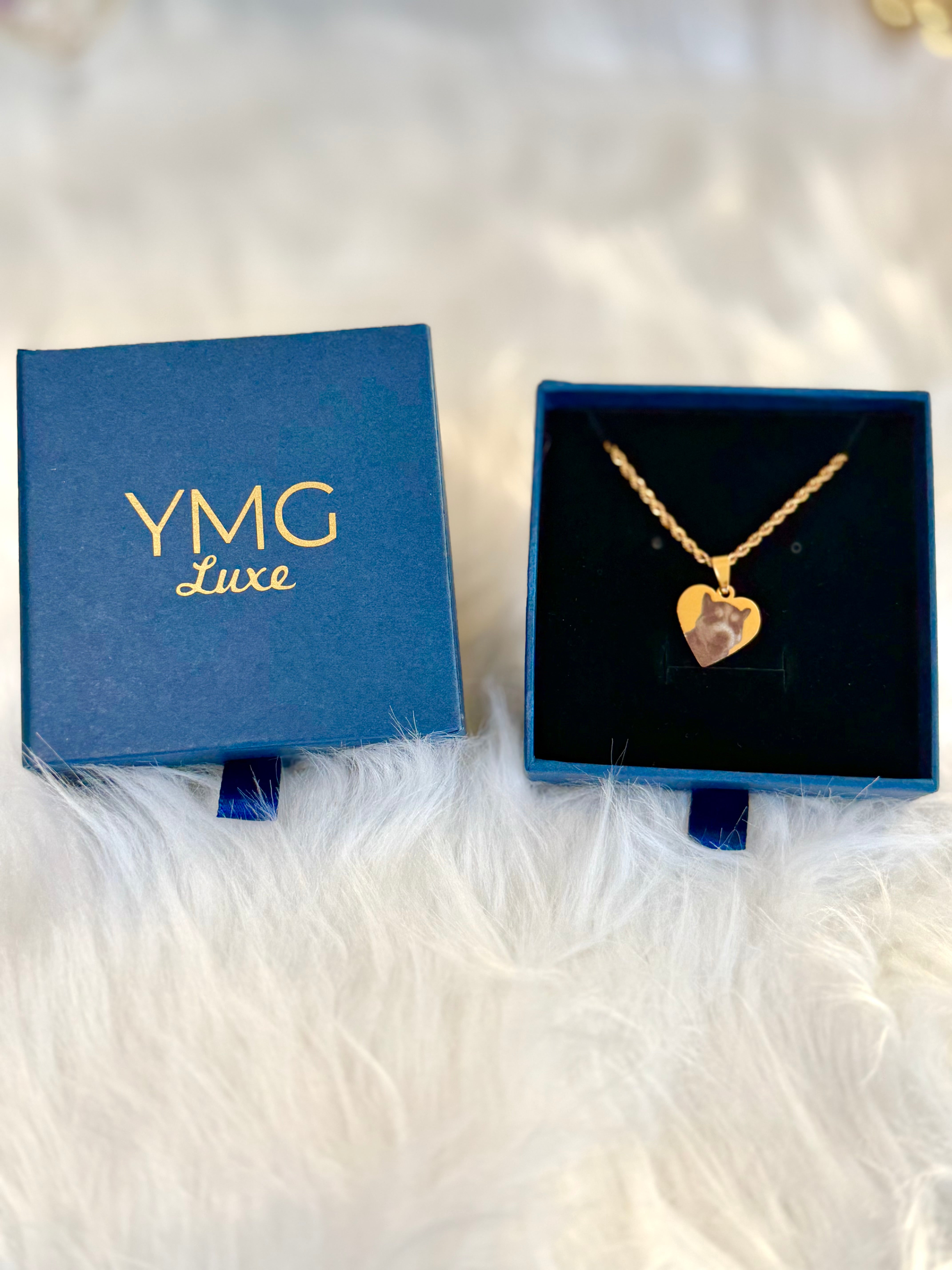 Personalized Heart Photo Necklace in Stainless Steel