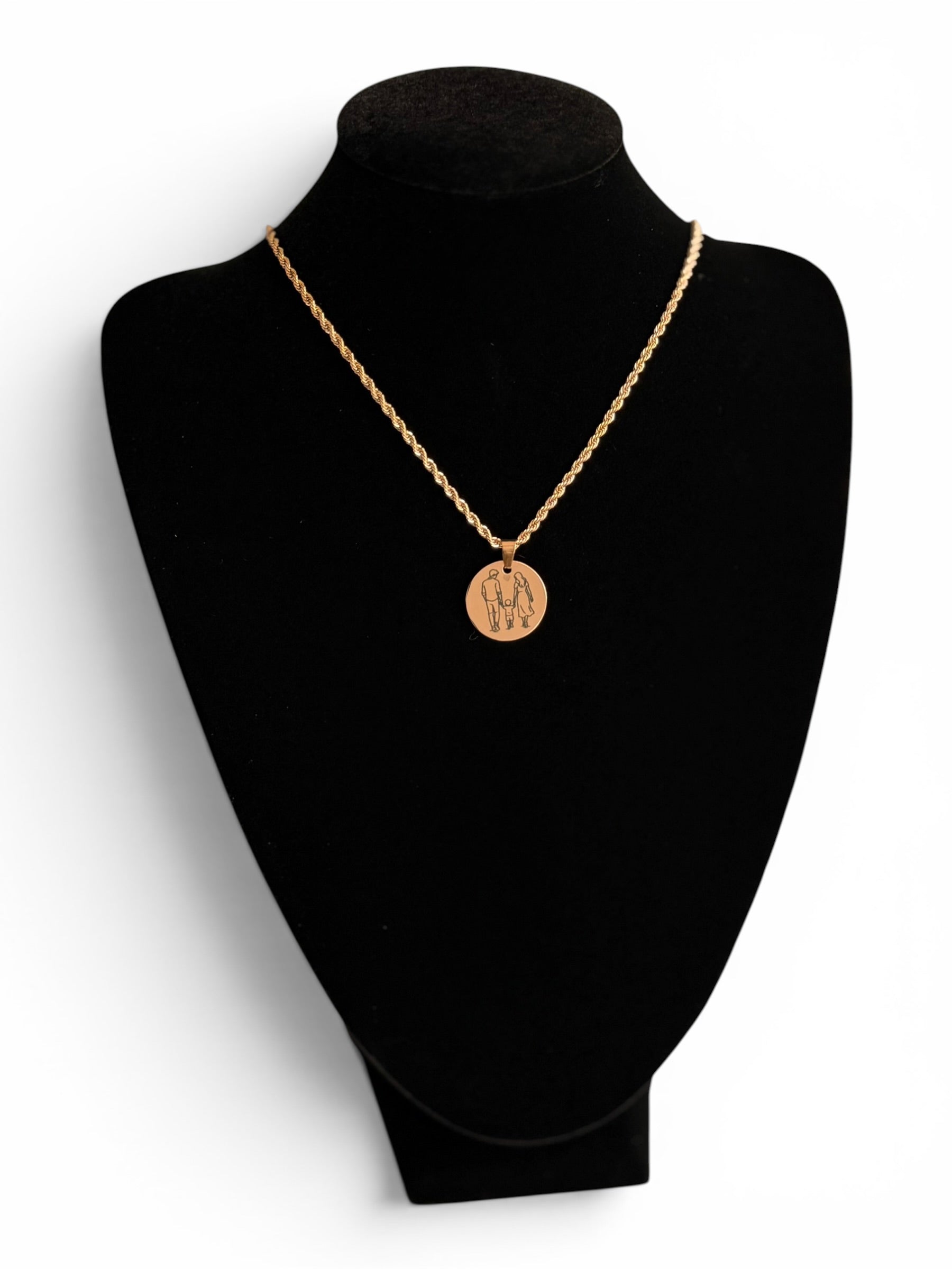 Round Pendant Necklace – Family Design in Stainless Steel