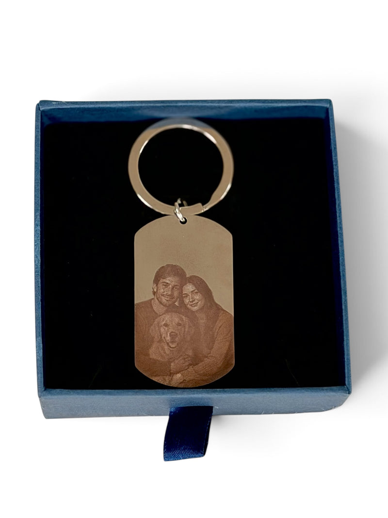 Personalized Military Tag Photo Keychain