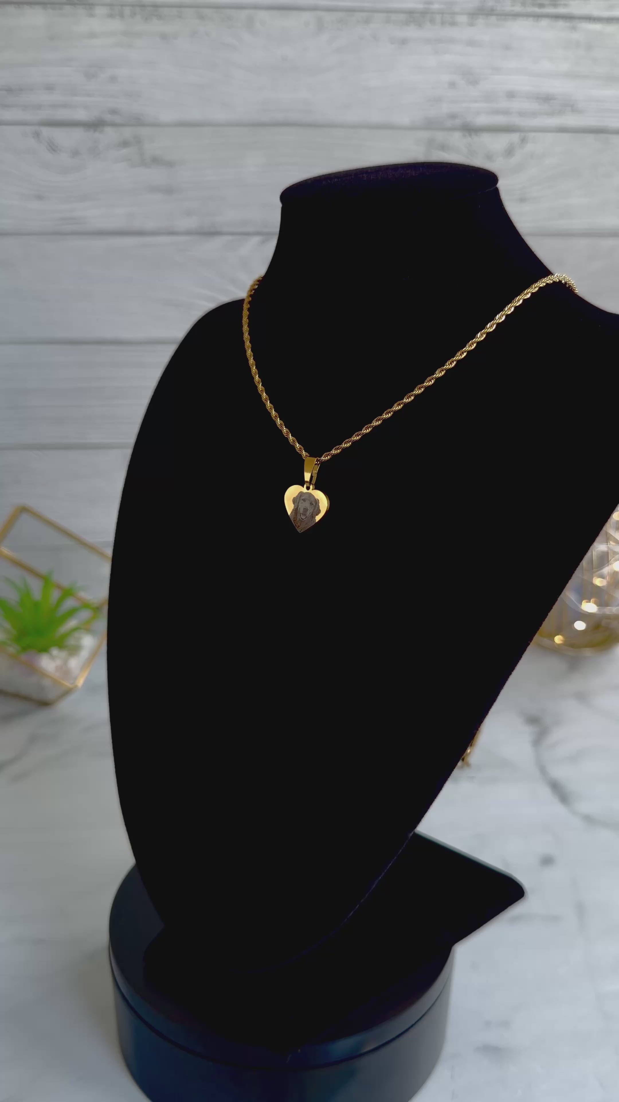Personalized Heart Photo Necklace in Stainless Steel
