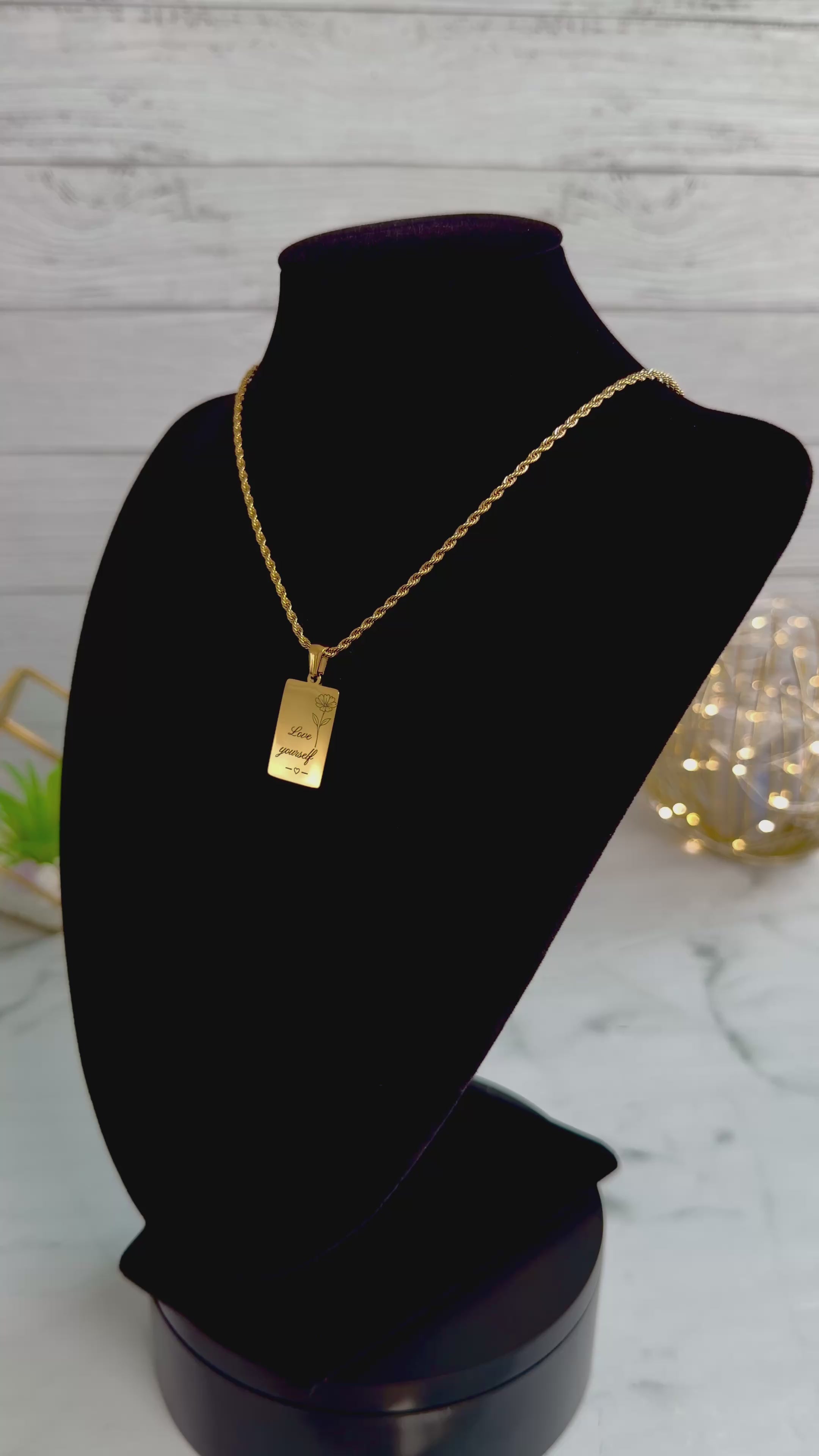 Love Yourself Necklace in Stainless Steel