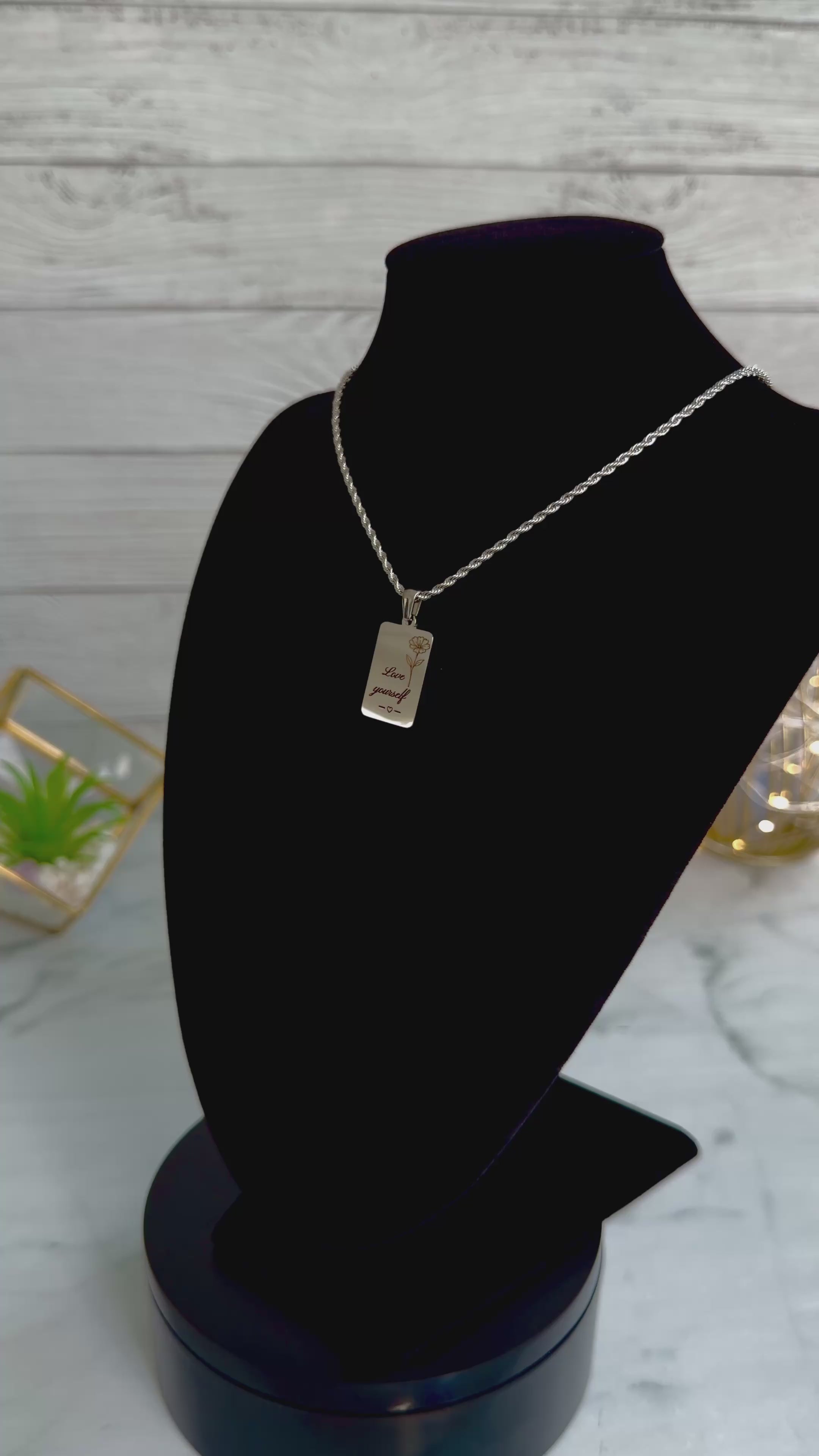 Love Yourself Necklace in Stainless Steel